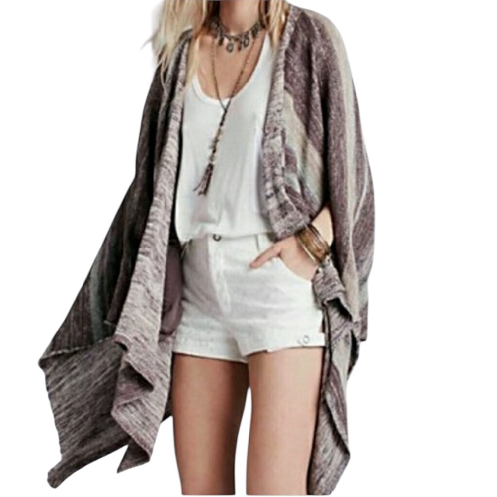 Free People The Big Trail Poncho Cardigan S